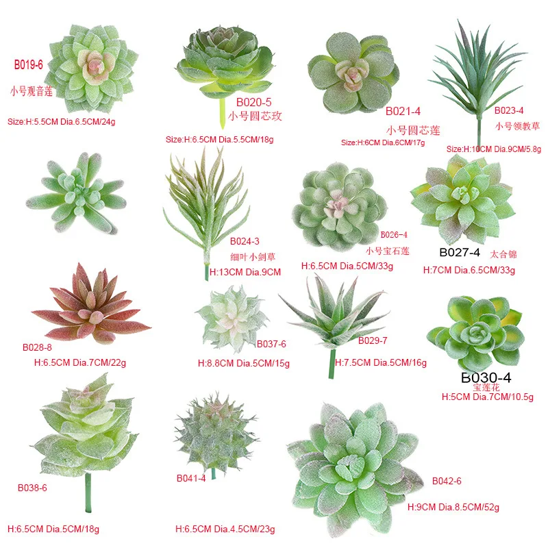 Artificial Flocked Succulents Mini Fake Succulent Plants Faux Premium Decor for DIY Crafting Home Floral Wall Garden Arrangement