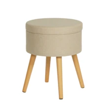 Factory Direct Sale Cheap Nordic Round Ottoman Stool Soft Footrest