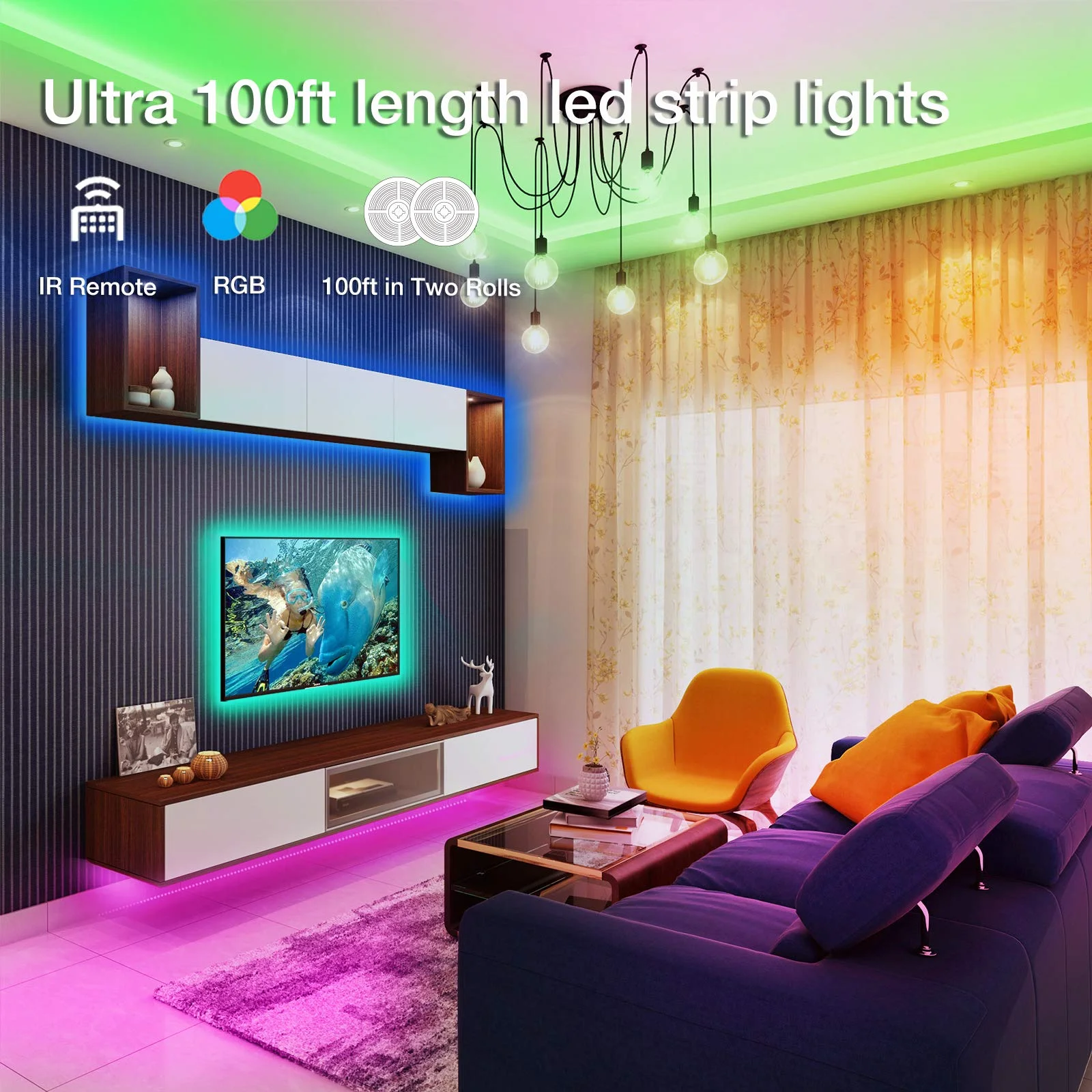 Оптовая продажа, 100 футов 30 м, 12 В, 5050