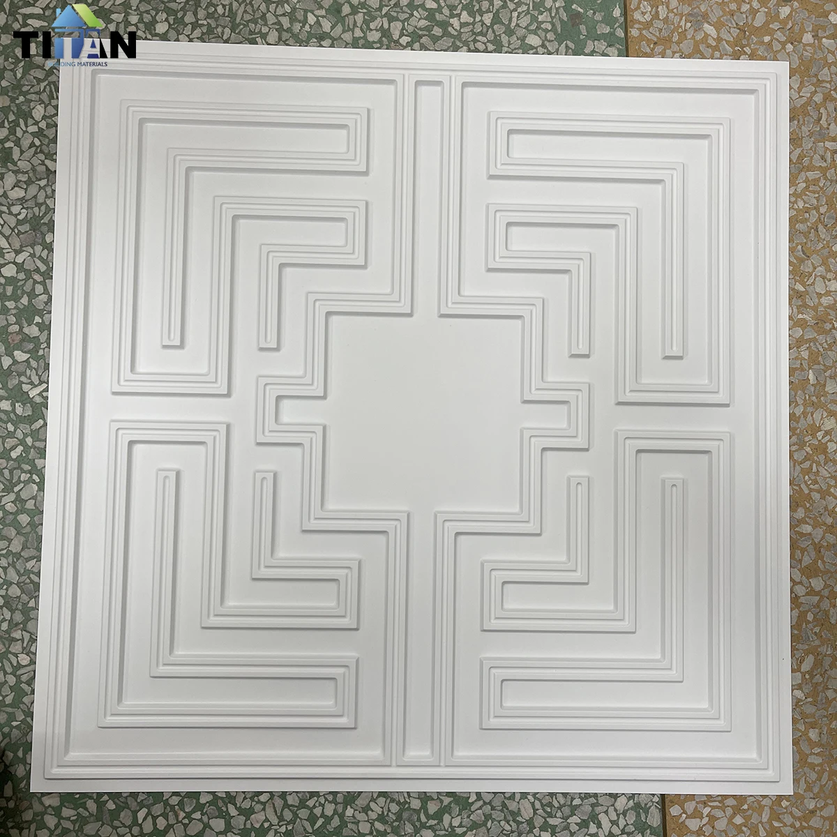 Plastic Pvc Decorative Ceiling Tile Drop in 3D Pvc 24 X 24 Ceiling Panels Green Plastic Pvc Panel for Walls and Ceilings