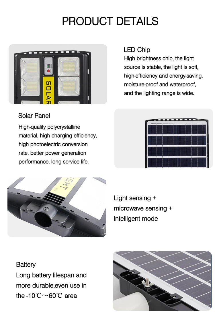 Abs material Waterproof all in one Solar Street Light LED Road Lamps Price Garden SMD Integrated Streetlight