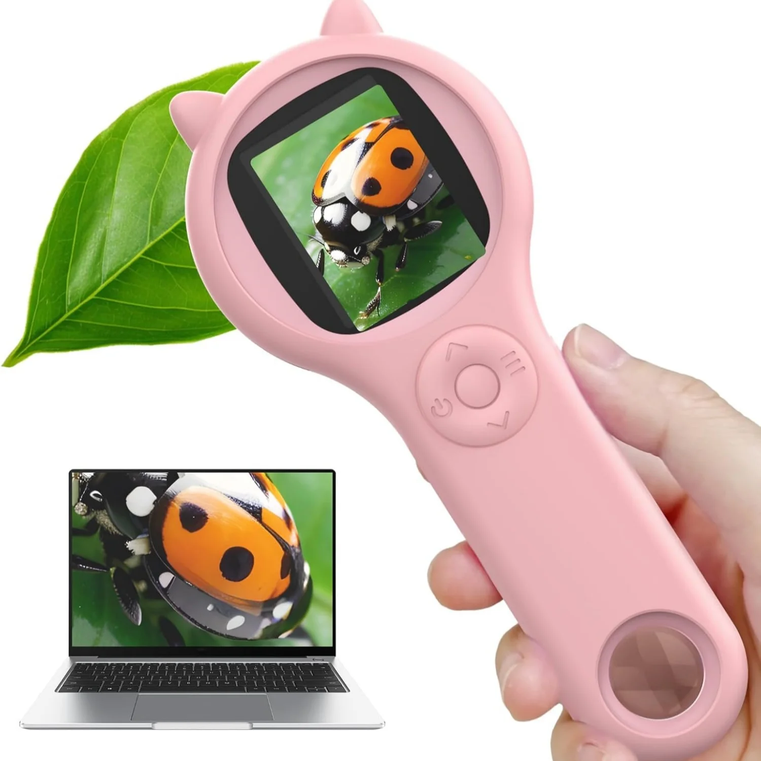 355 500x Zoom Kids Portable Microscope Pocket Handheld Mini Microscope Kids Microscopes for 8-12 Years Old