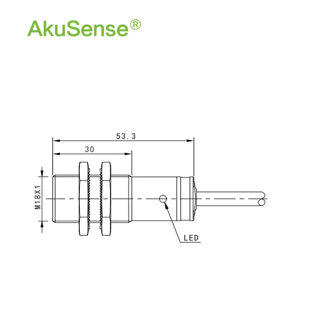 Akusense Industrial Photocell Switch Sensor Automation Pm18 Cylindrical