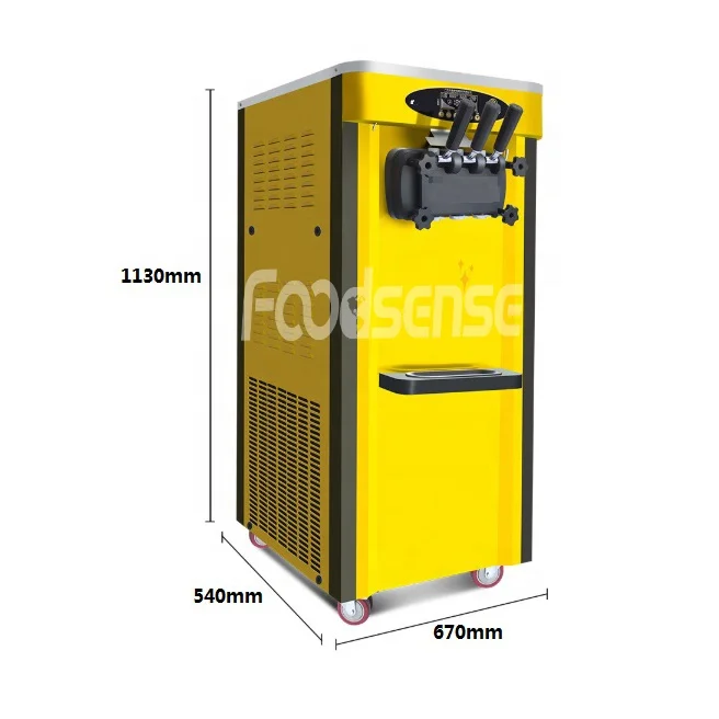 Лучшие продажи морозильная камера Для Мороженного Машина 3-вкус Йогуртница 24L/ч агрегат для производства мягкого мороженого автоматы легких