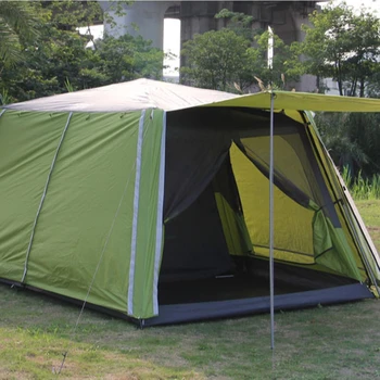 5-8 people's Congress camping tent storm proof UV proof luxury double-layer villa tent