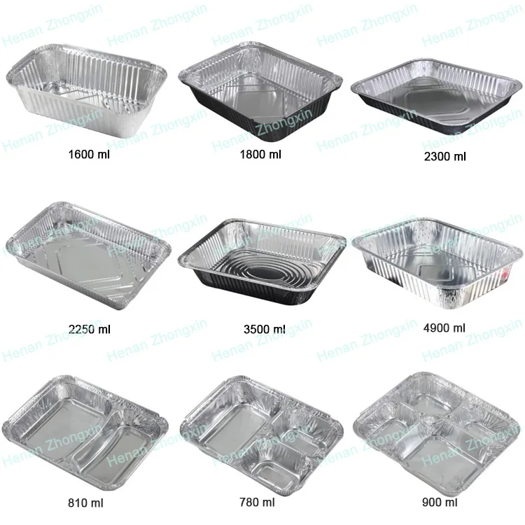Disposable Rectangular Aluminum Foil Container with Lids Aluminum Take Out Container Food Box