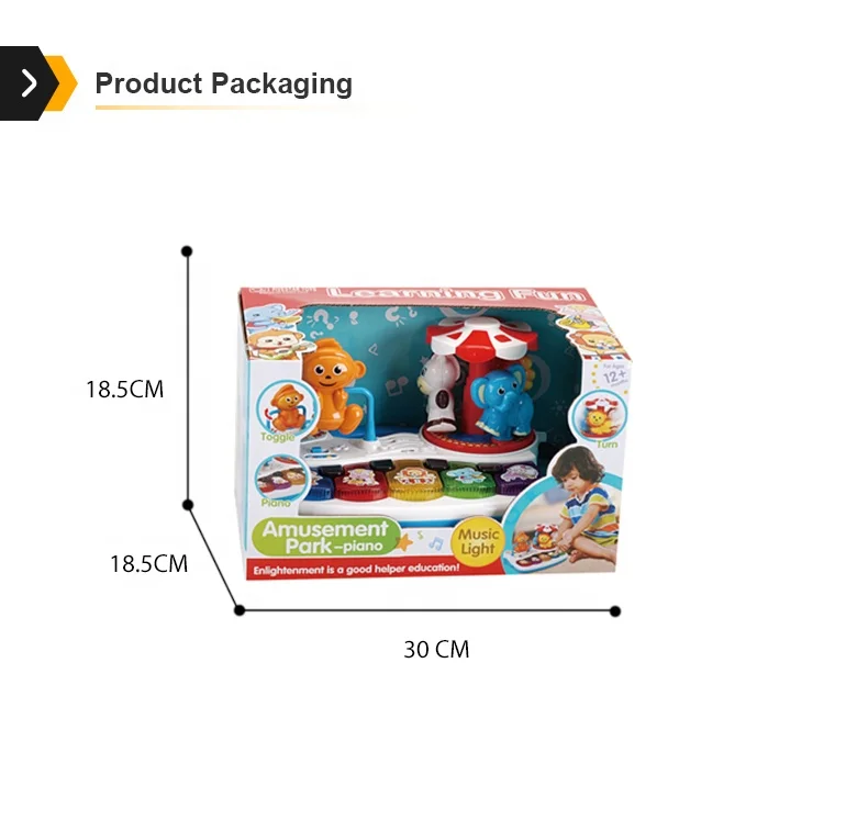 Early Education Amusement Park Keyboard Musical Baby Piano Animal Toy for Sale
