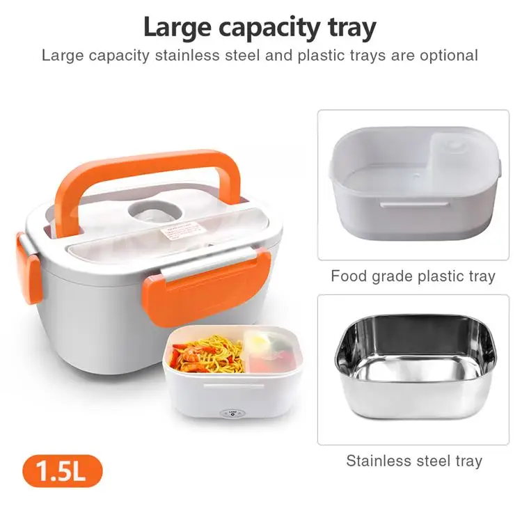 Dropship 1.5L 40W Electric Heating Lunch Box Food Warmer Stainless