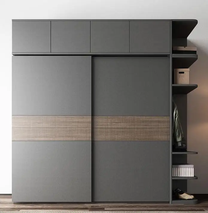 Black White Gold Bedroom Furniture Wooden Modern Minimalist European Style Wardrobes with Storage Glass