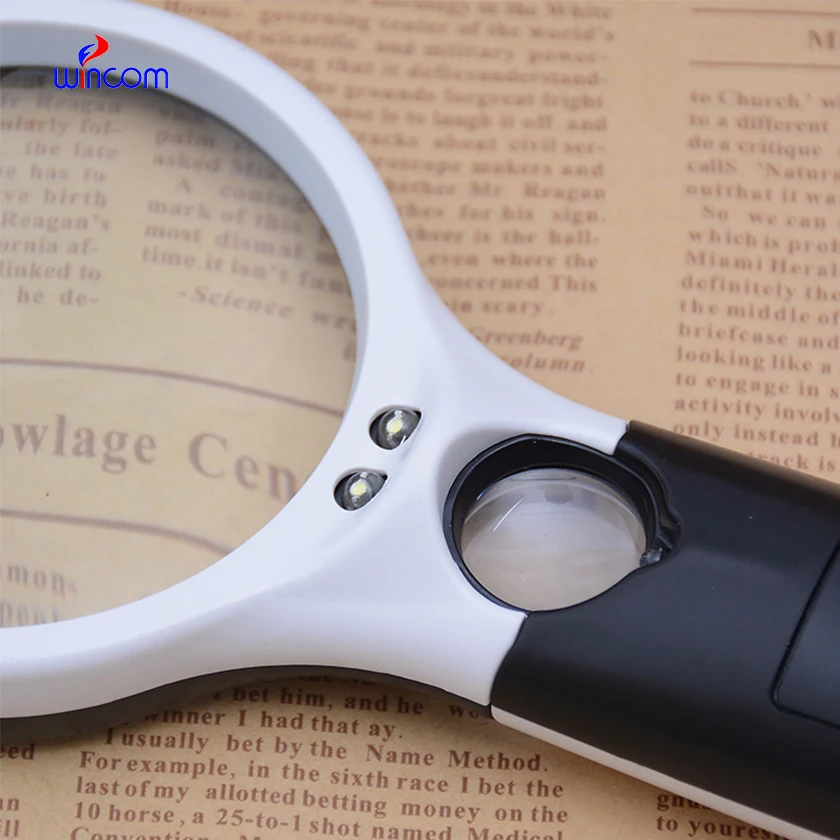 45x Handheld Magnifier Reading Magnifying Glass With 3 LED Light 2 Colors  Optional