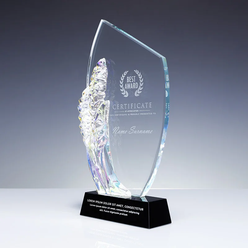 Custom Cheap Glass Colorful Crystal Awards Plaques For Anniversary Souvenirs Gifts factory