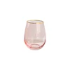 pink gold rimmed wine glass F
