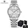 Silver white, steel strap