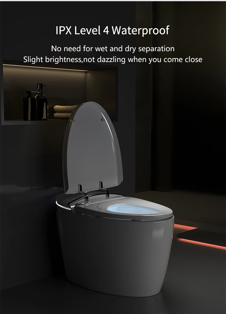 Ceramic Automatic Self Flushing Bathroom Smart Toilet Egg Shape Intelligent Sanitary Ware Bidet Toilet Bowl factory