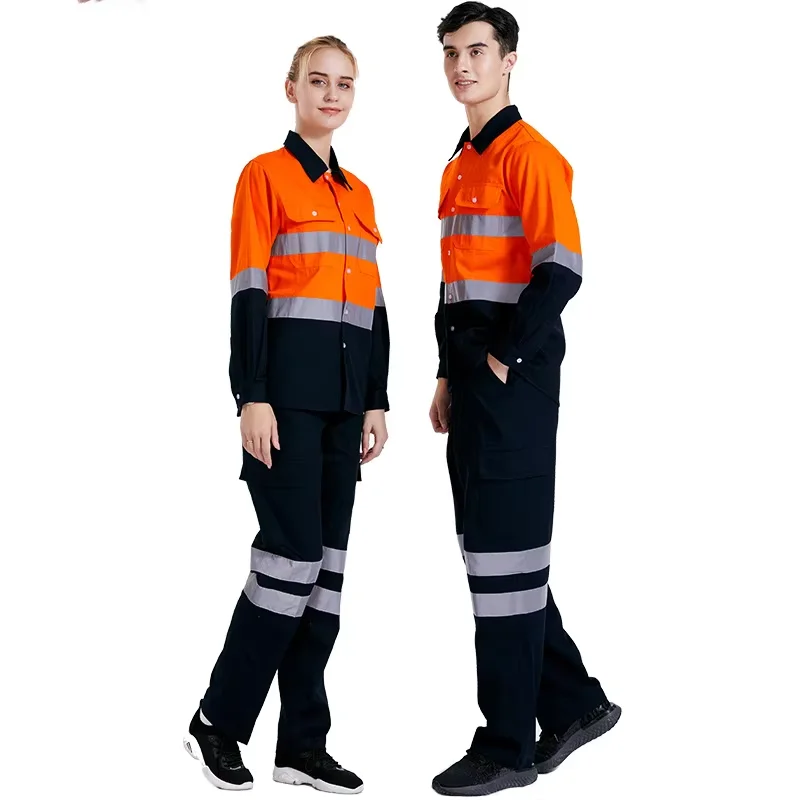 Custom OEM Men Overalls Reflective Safety Workwear Construction Coverall Workwear