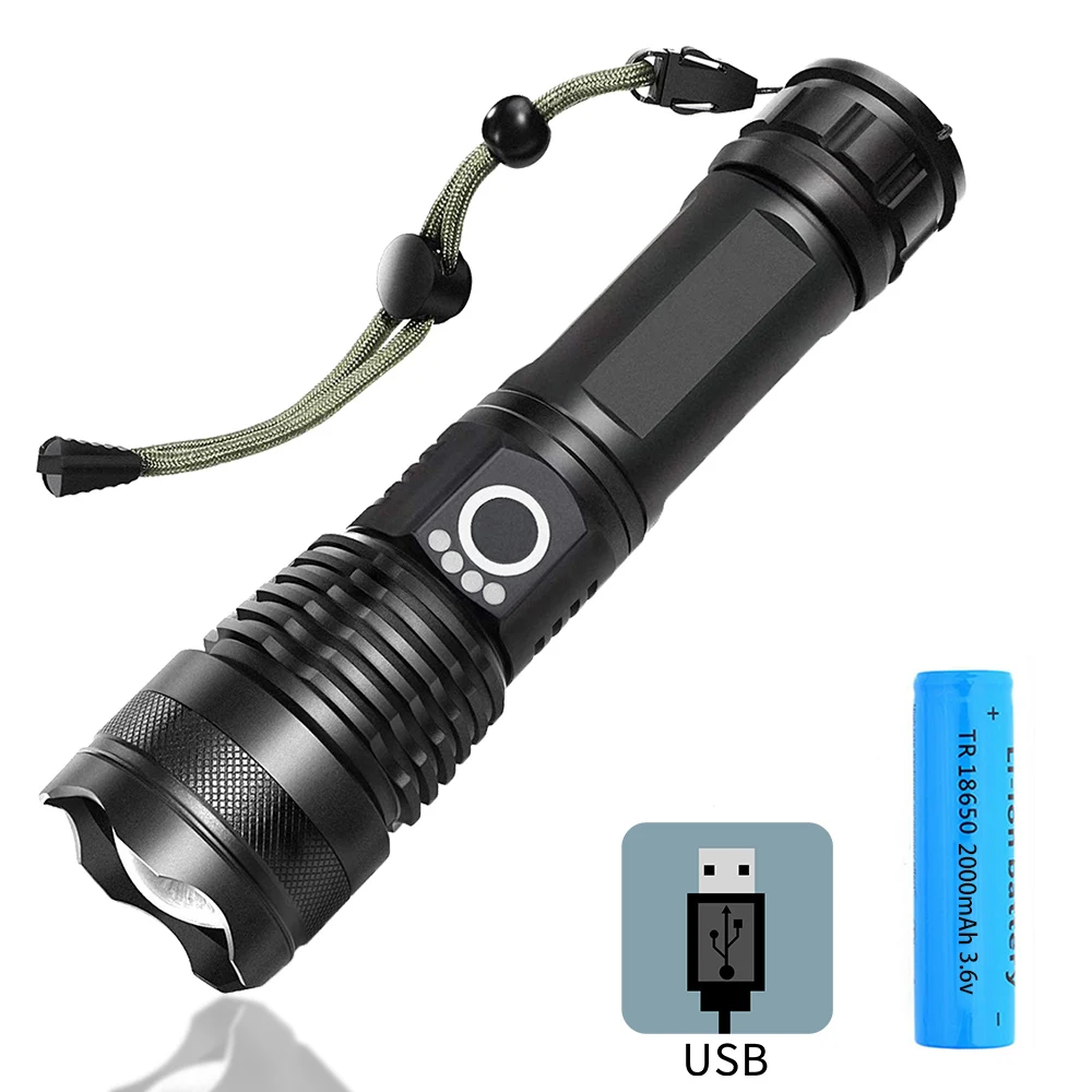 20W XHP50 long range powerful high powered 500lm led flashlight torches rechargeable Waterproof led tactical flashlights