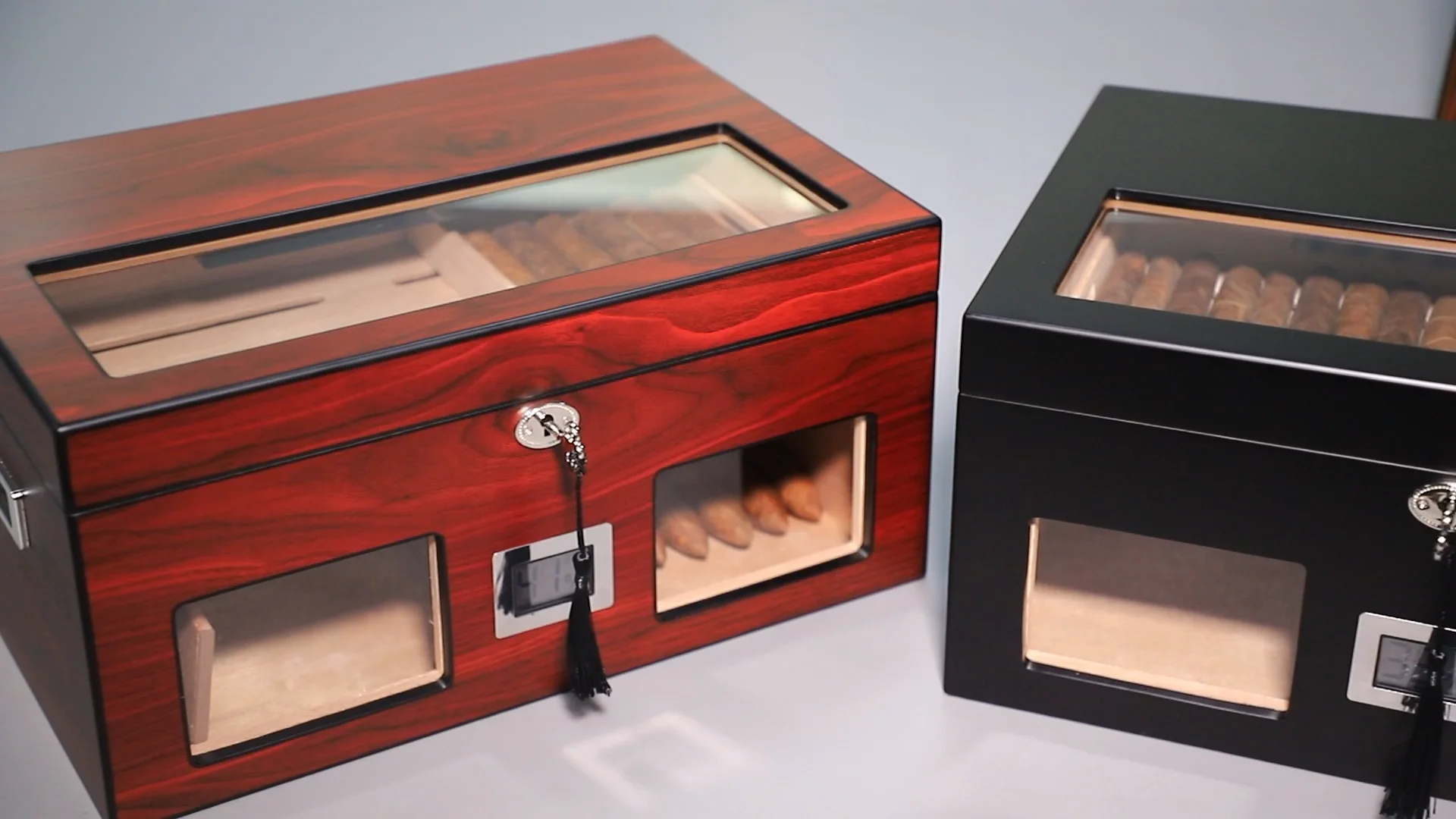 Sonny Luxury Handmade Wooden Cigar Display Case Humidor 100 Ct With