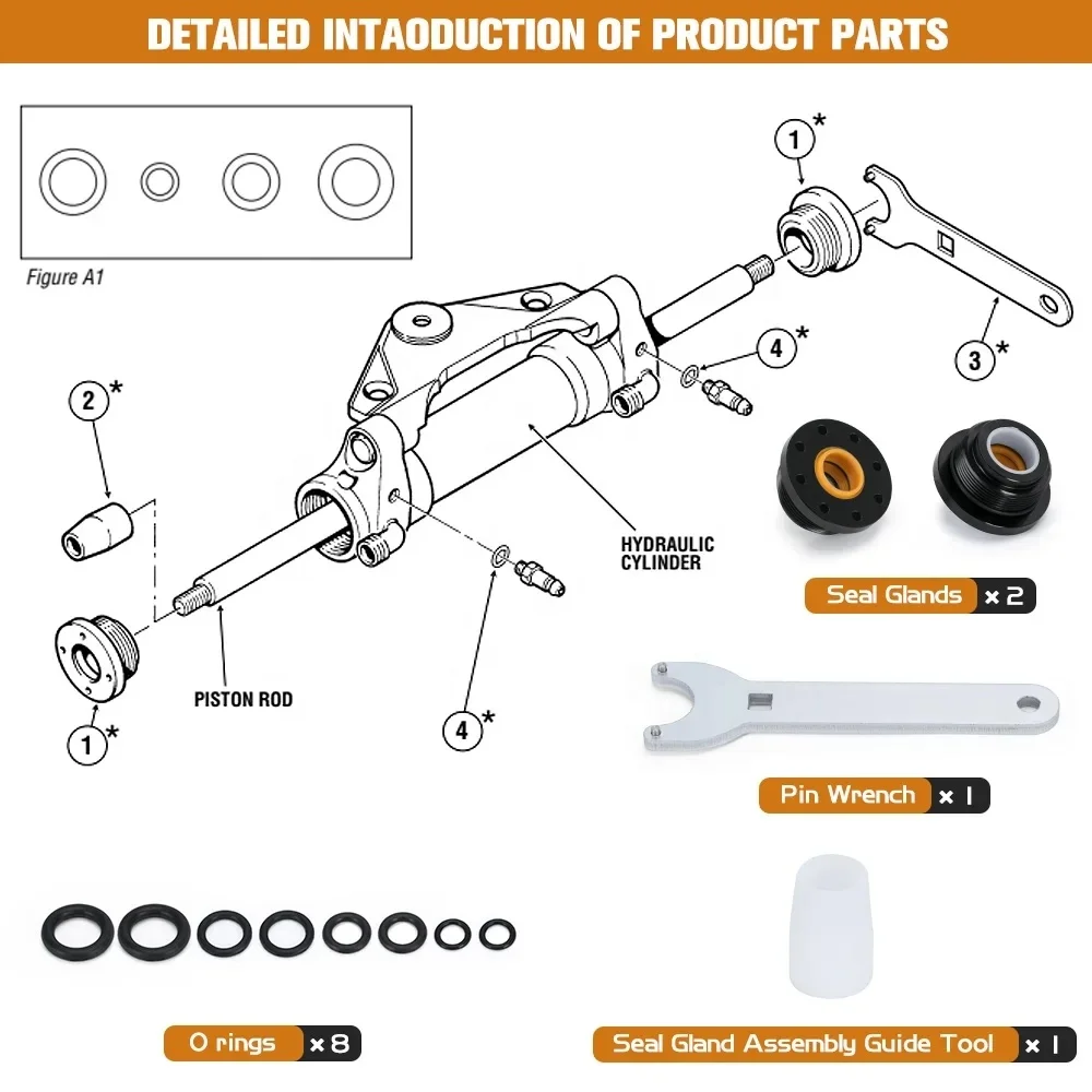 Fabater Kit De Joint De Cylindre De Direction Hydraulique