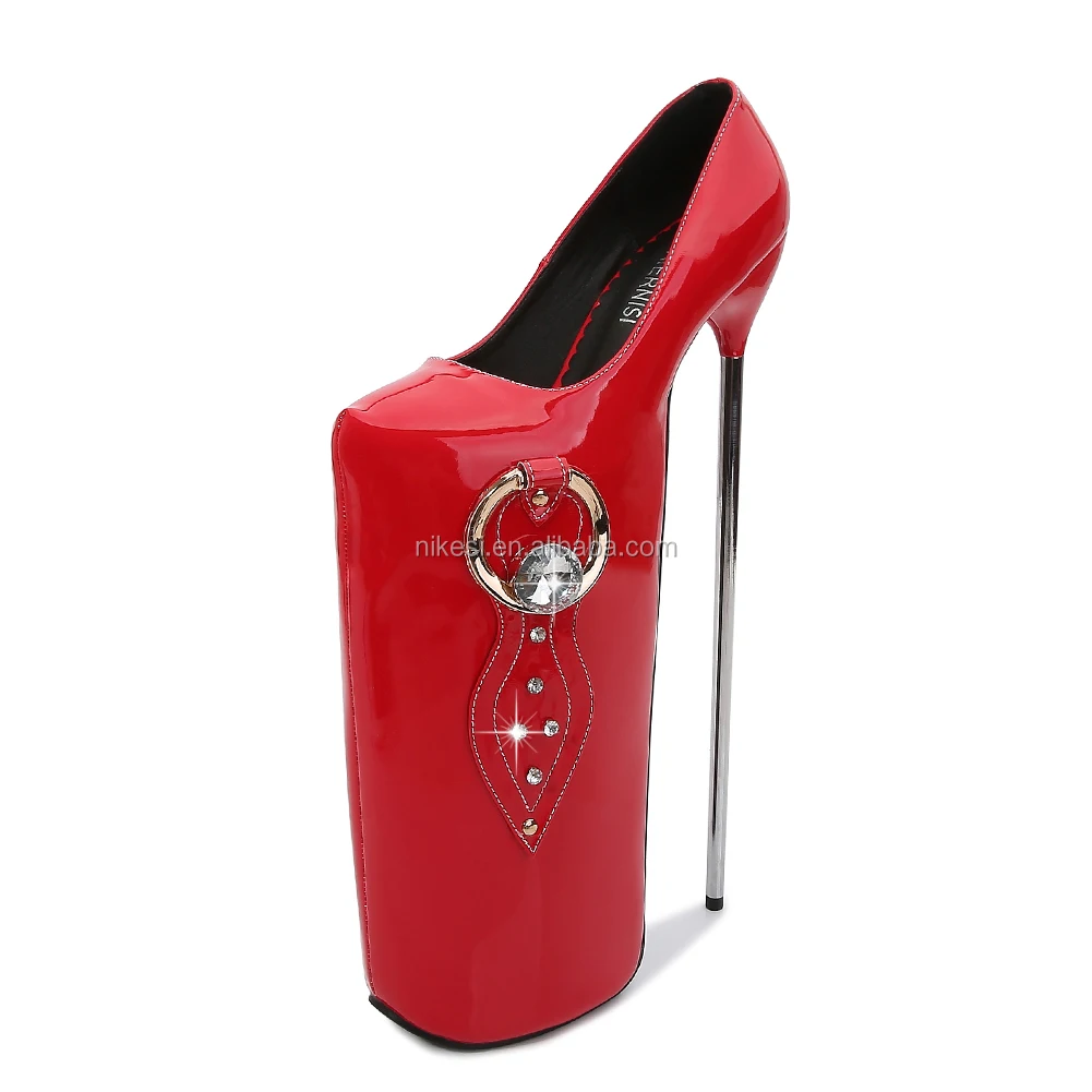 Wholesale European and American style big shoes red metal heel high heels steel pipe dancing shoes From m.alibaba.com