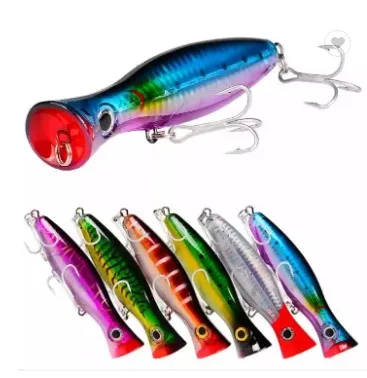 Beo Dúnta 13cm 43g Beo Salach Whopper Popper Líontóirí do Éiscithe Marline Iasc Mór Topwater Poppers Lure