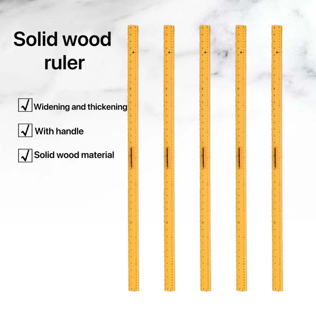 High Quality 1M Wooden Ruler with Grip High Definition Scale for Various Measuring Needs