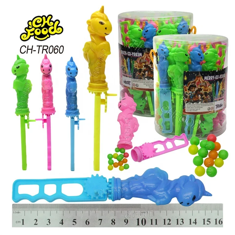 Hot Selling New Plastic Unicorn Rotating Horse Toy Filled with Hard Tablet Candy Halal Sweet Fruit Flavor Children's Candy Toy