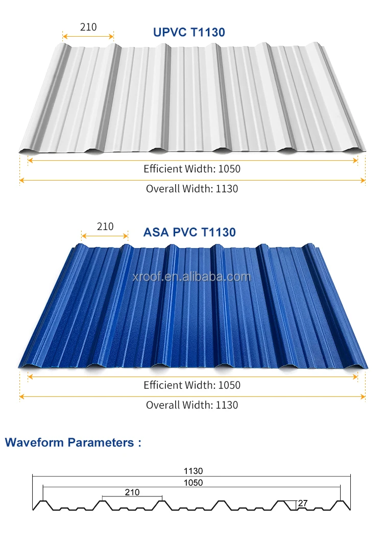 Trapezoidal UPVC Roofing Sheet Soundproof Tejas Upvc Building Material with Heat Resistant Feature PVC Techos Tejas Para
