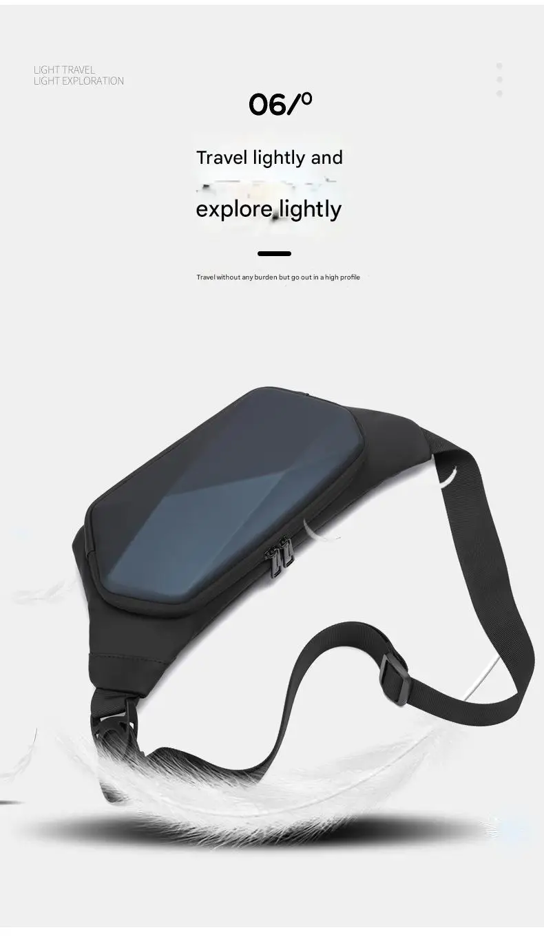 Men's New EV Shaped Waist Bag Fashionable Leisure Shoulder & Small Backpack Trendy Motorcycle Luggage & Saddlebags