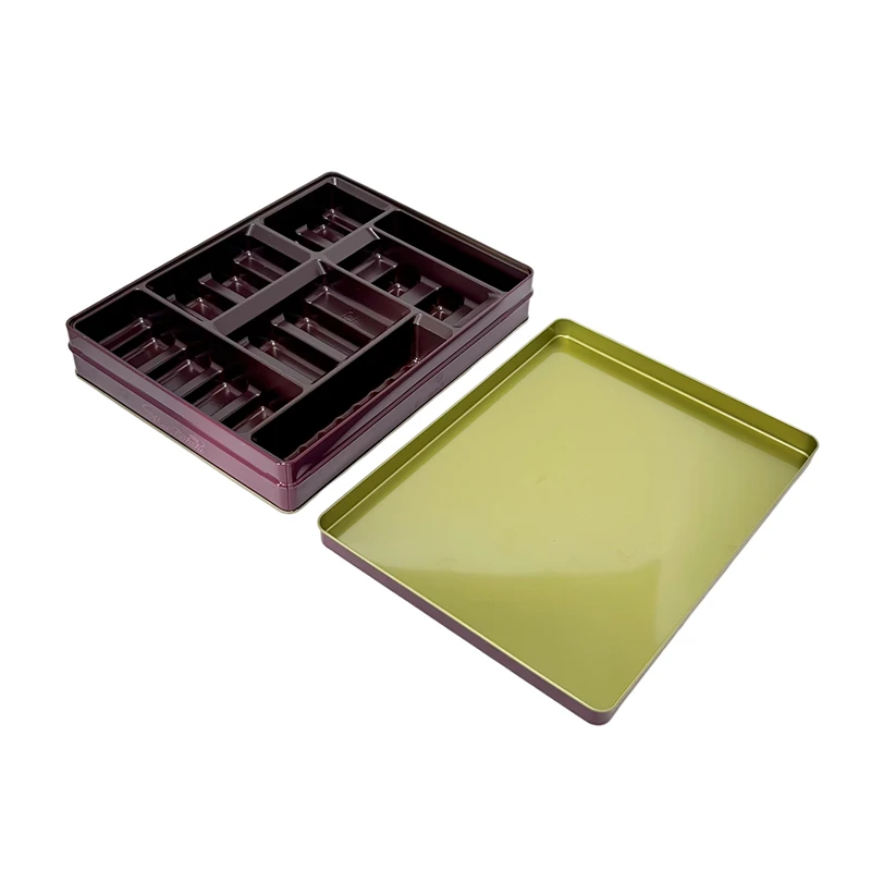 Small Red Airtight Mini Square Loose Tea Coffee Candy Metal Canister Cans Tin Tea Boxes