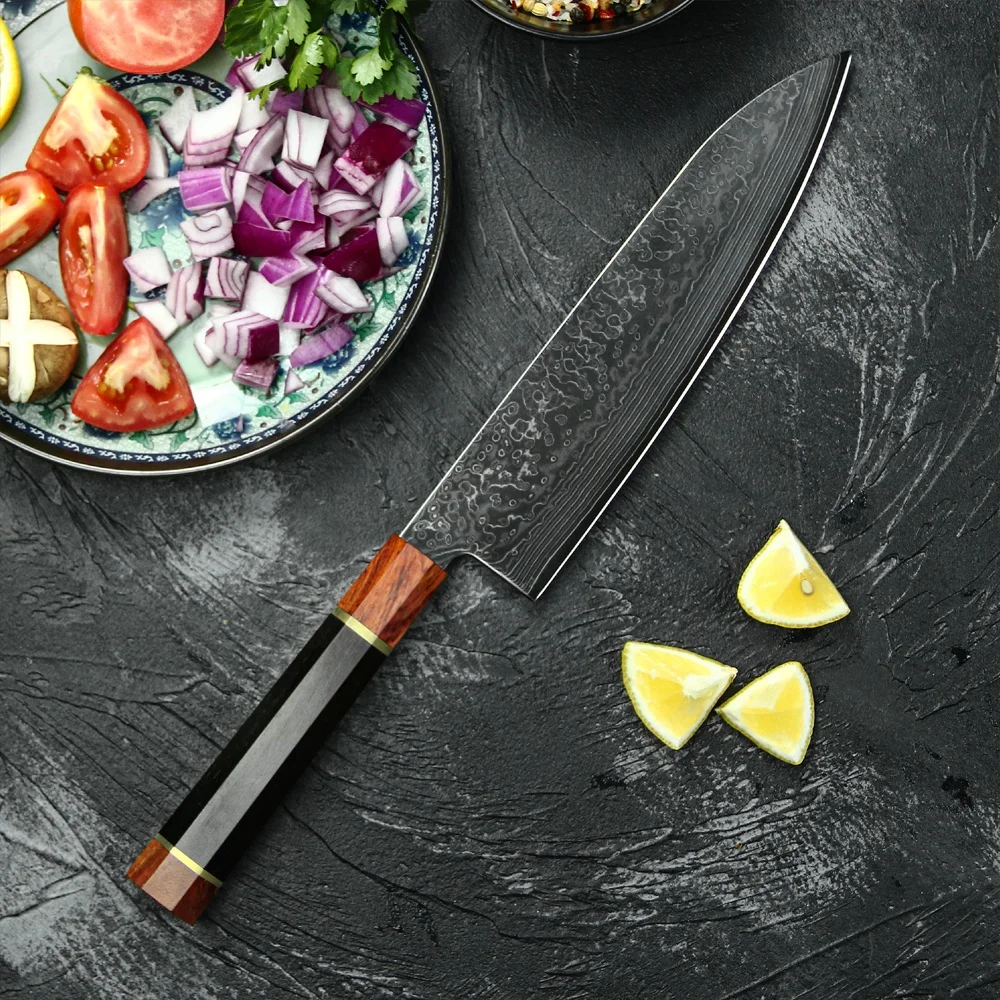 日立 SLD鋼 SKD11 鞘付き ダマスカス剣鉈 HRC62-64 アイアンウッドかギジーかバール柄で　ハイカーボン クロモリバナジウム 布・桐箱不付ｑ トヨクニ 土佐登山剣鉈8寸 ステンツバ輪ダマスカス15青2 洋樫柄