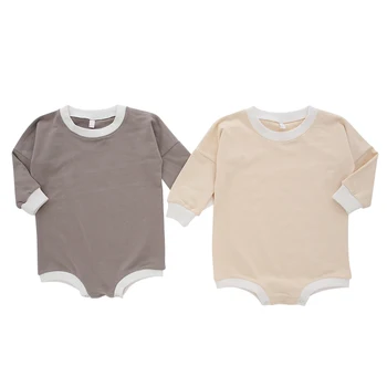 Customized Colors 100% cotton baby sweater onesie Rompers Neutral Baby Long Sleeve Onesie