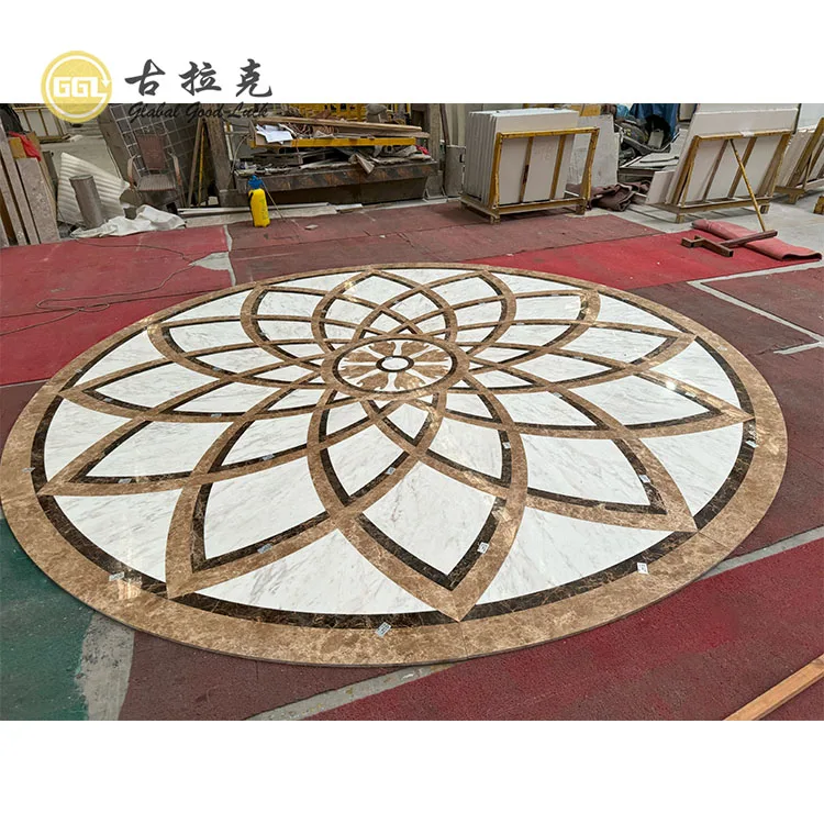 Waterjet Marble Medallion Inlay hotel  Medallion Floor Customized Medallion For Villa