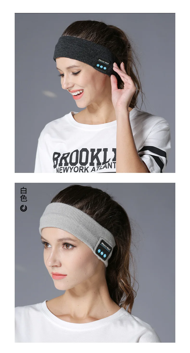 product music sleep bluetooth sport headband for universal model comfortable washable fabric head hat for gym-7