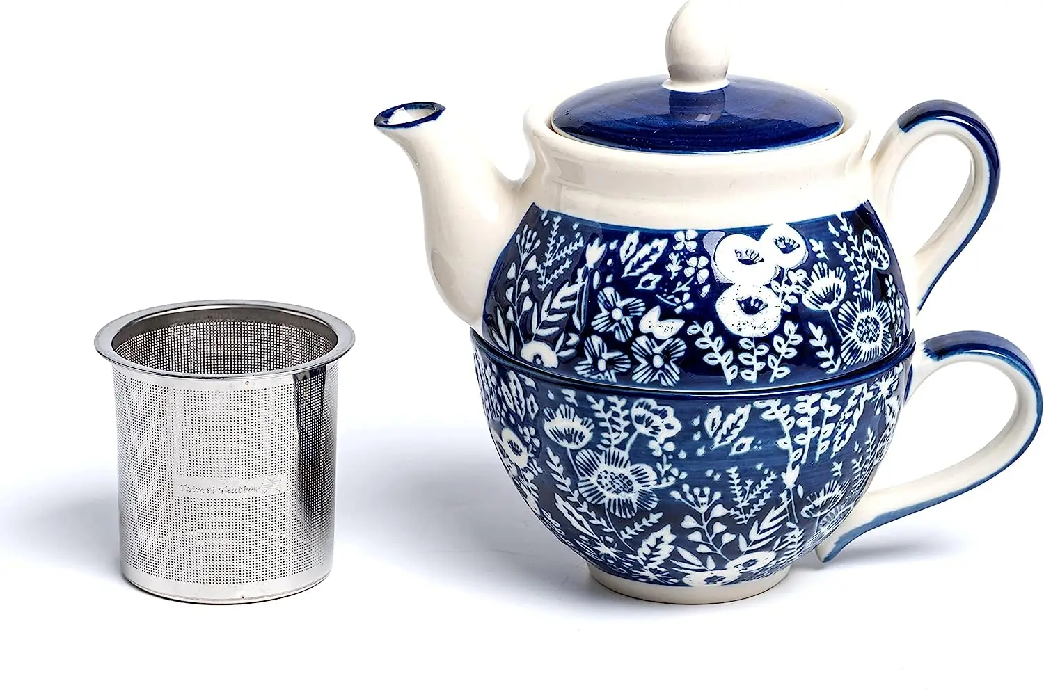 Ceramic Tea For One Set,15 Oz Teapot With Infuser And Cup Set,Tea Set