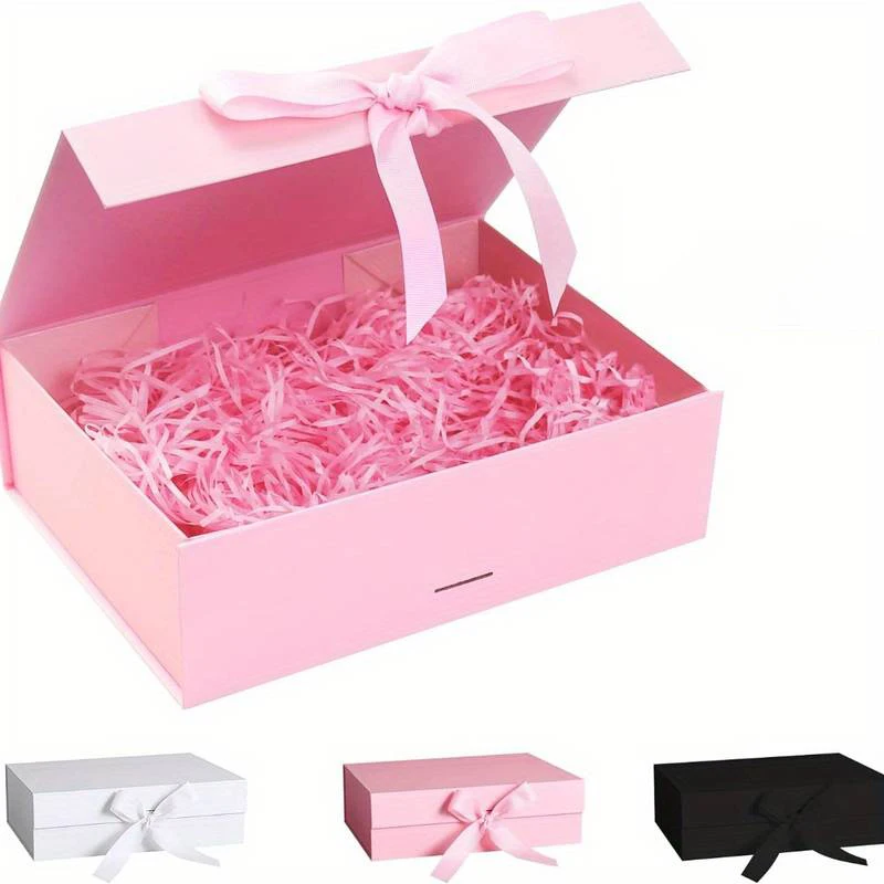 Luxury Magnetic Gift Box With Lid Ribbon, Shop Gift Paper Packaging Box For Present Birthday Wedding Anniversary Festival Party manufacture