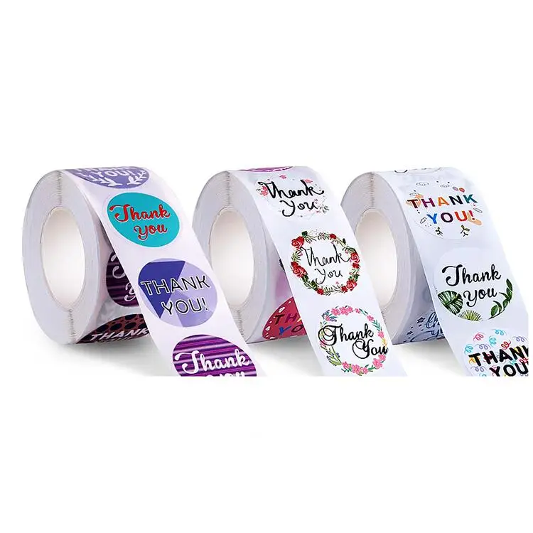 Thank You Stickers Round Kraft 500pcs Per Roll Cute Sticker For ...