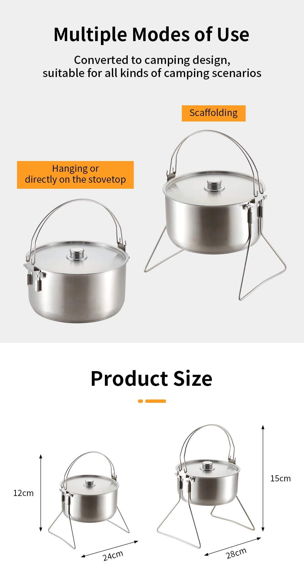 High Quality Newly Design Detachable Handle Camping Cooking Pot Cookware Set Cooking Camping Utensils manufacture