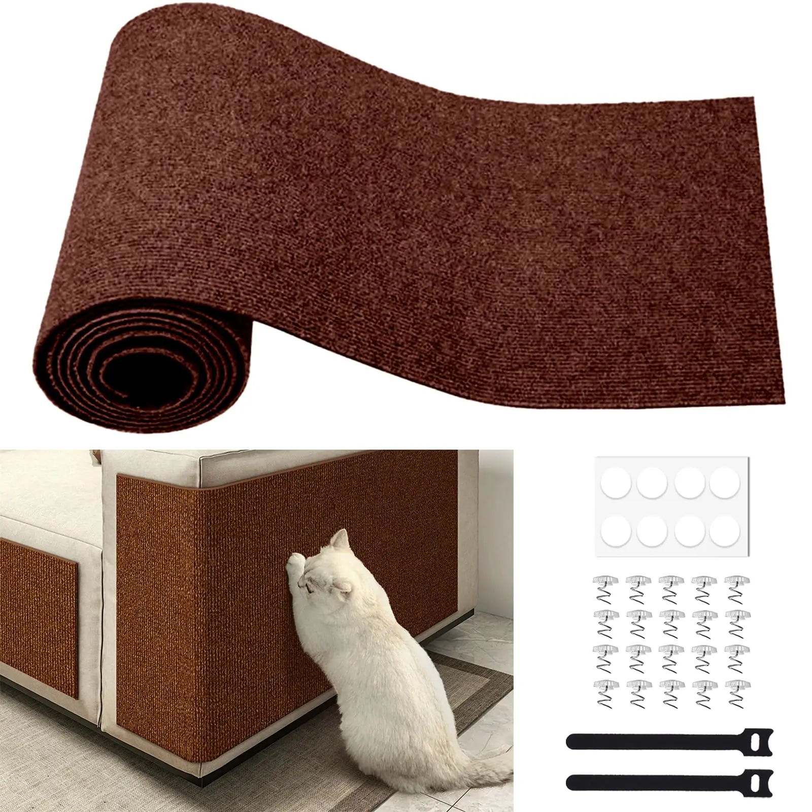 New Cat Scratching Post DIY Climbing Carpet Trimable Self Adhesive