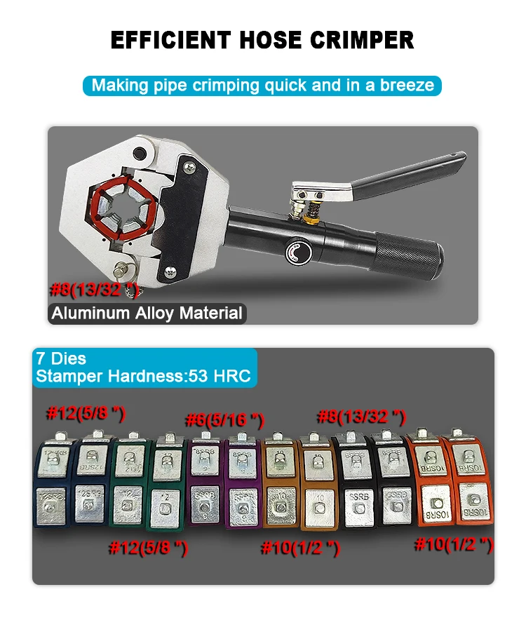Fs7842 A/c Hose Crimper Kit Ac Hose Crimping Tool Manual Handheld