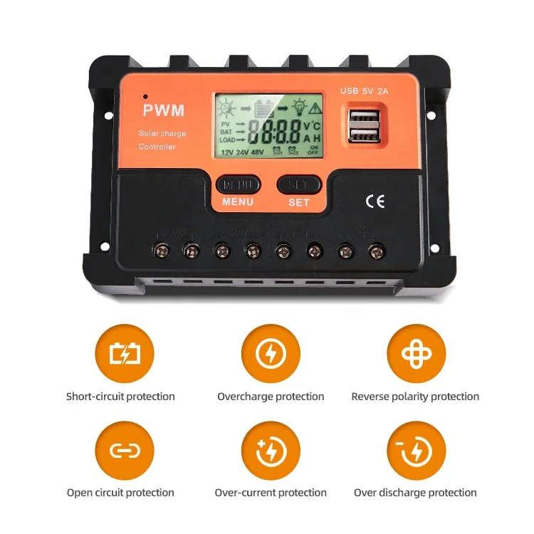 Custom logo Dual Pv Input Smart Energy Regulator Pwm 12v 20a Solar Charge Controller