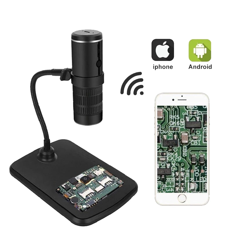 1000X Digital Microscope HD LED USB WiFi Digital Video Mobile Phone Microscope Camera for Smartphone