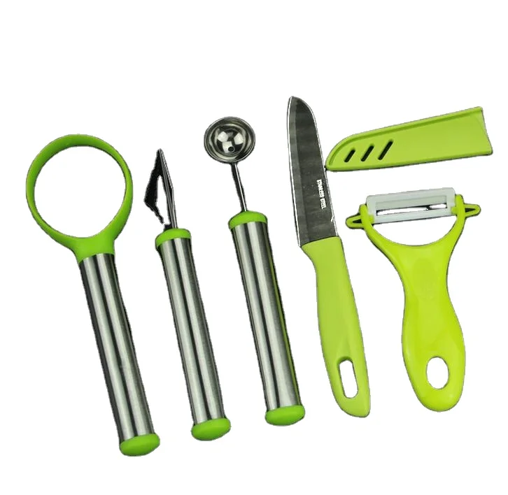 Ensemble 2 Outils Sculpture Fruits - Bouleuse Et Sculpteur En Acier Inoxydable - Idéal Salades Et Desserts