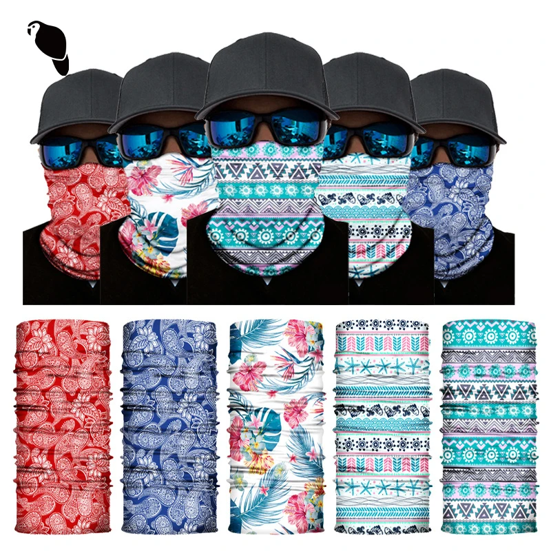 LEO Custom logo multifunctional running seamless magic neck gaiter with skull tube bandana