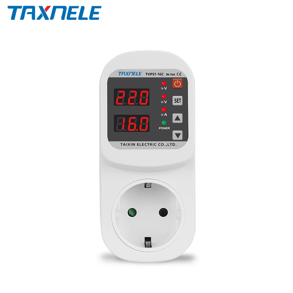 Automatic Voltage Protector Socket AC 220V Adjustable 16A Power Surge Protector EU Plug Socket Voltage Safe Refrigerator Protect