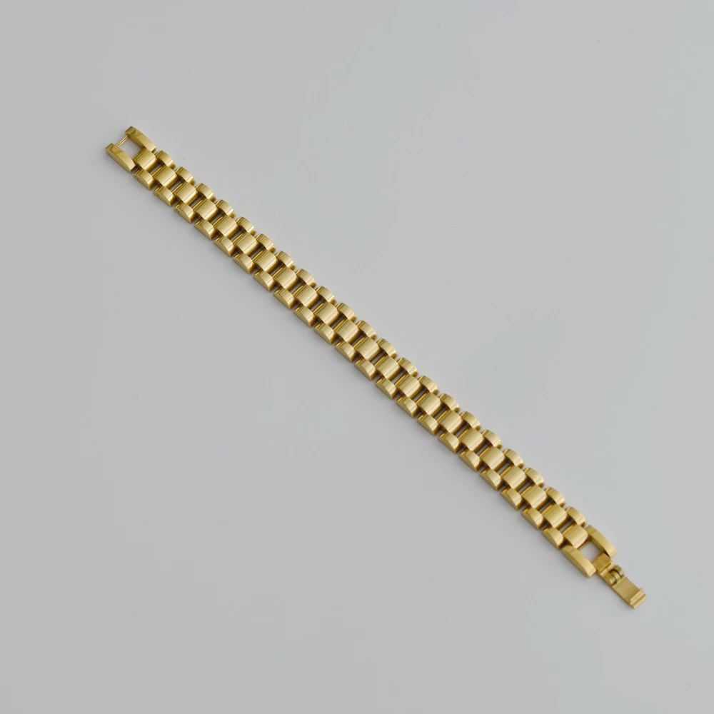 时尚不锈钢18k镀金表带链环手镯女士珠宝 - buy watch