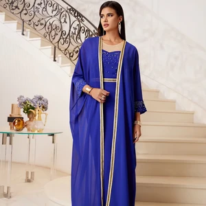 Middle East 4 Color  Cross Border Muslim Abaya Sequin  Women's Dresses Set