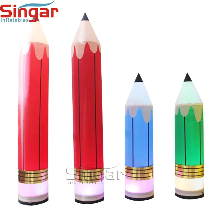 Custom Inflatables Huge Inflatable Pencil Model Pencil Balloon with Light for Promotion
