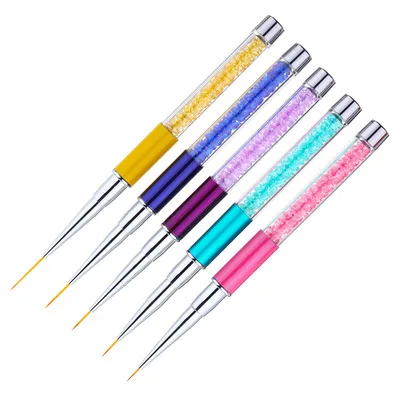 Nail Art Liner Brushes UV Gel Painting Acrylic Nail Design Nylon Brush Pen Set