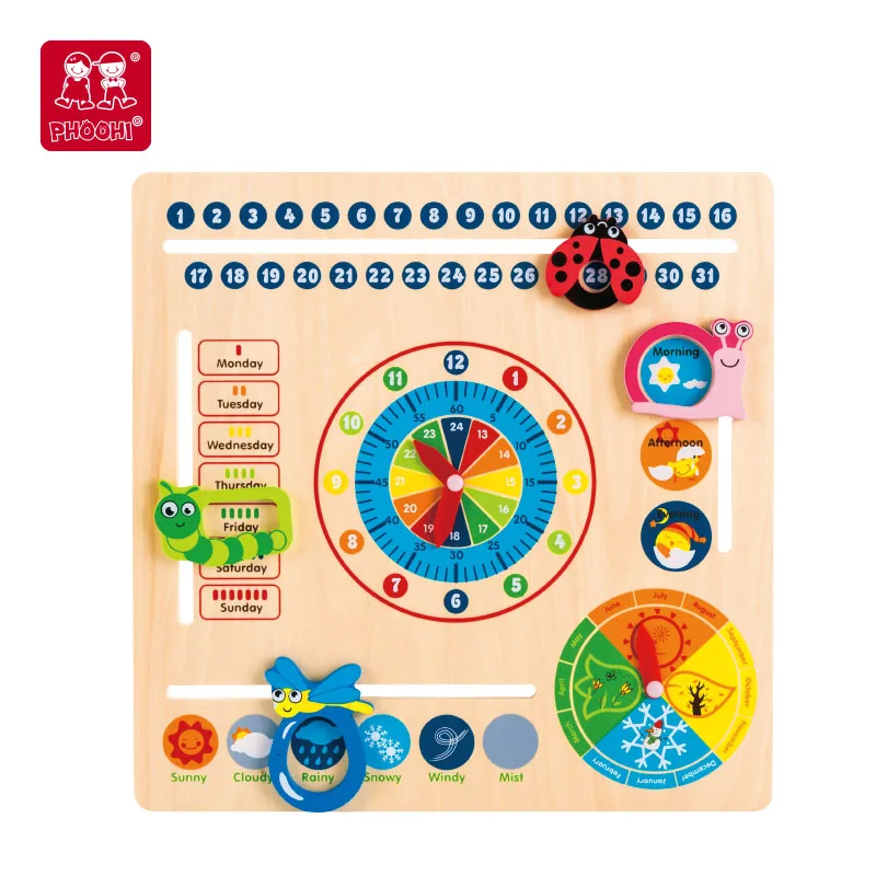 Colorful and Educational Clock Calendar Toy for Helping Children Learning Time