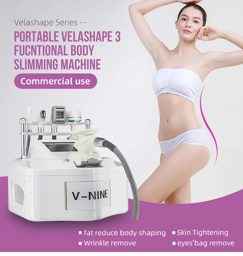 New VelaShape Slimming Machine V-nine Roller Vaccum 40k Cavitation System V9 Velashape Body Slimming Machine  